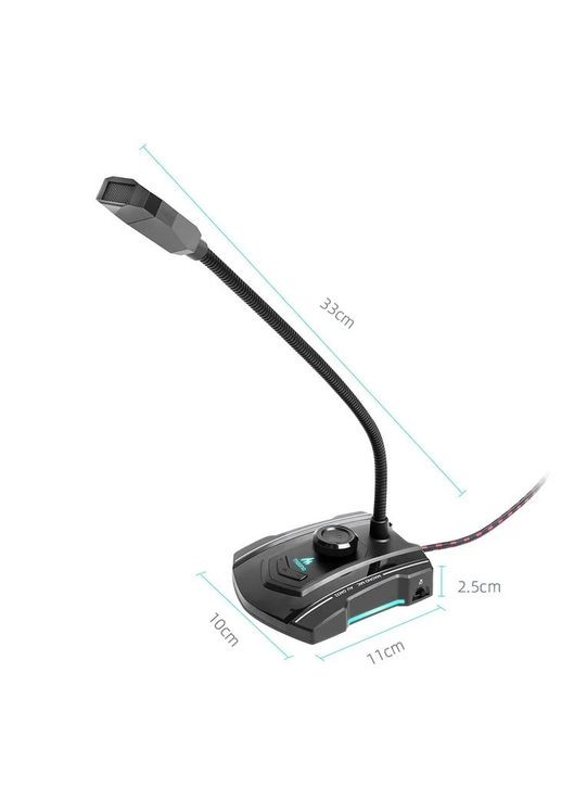 Мікрофон конденсаторний AU-GM31 Чорний для ПК, для ігор, стримінгу з RGB-підсвіткою і гнучкою ніжкою Maono (329444564)