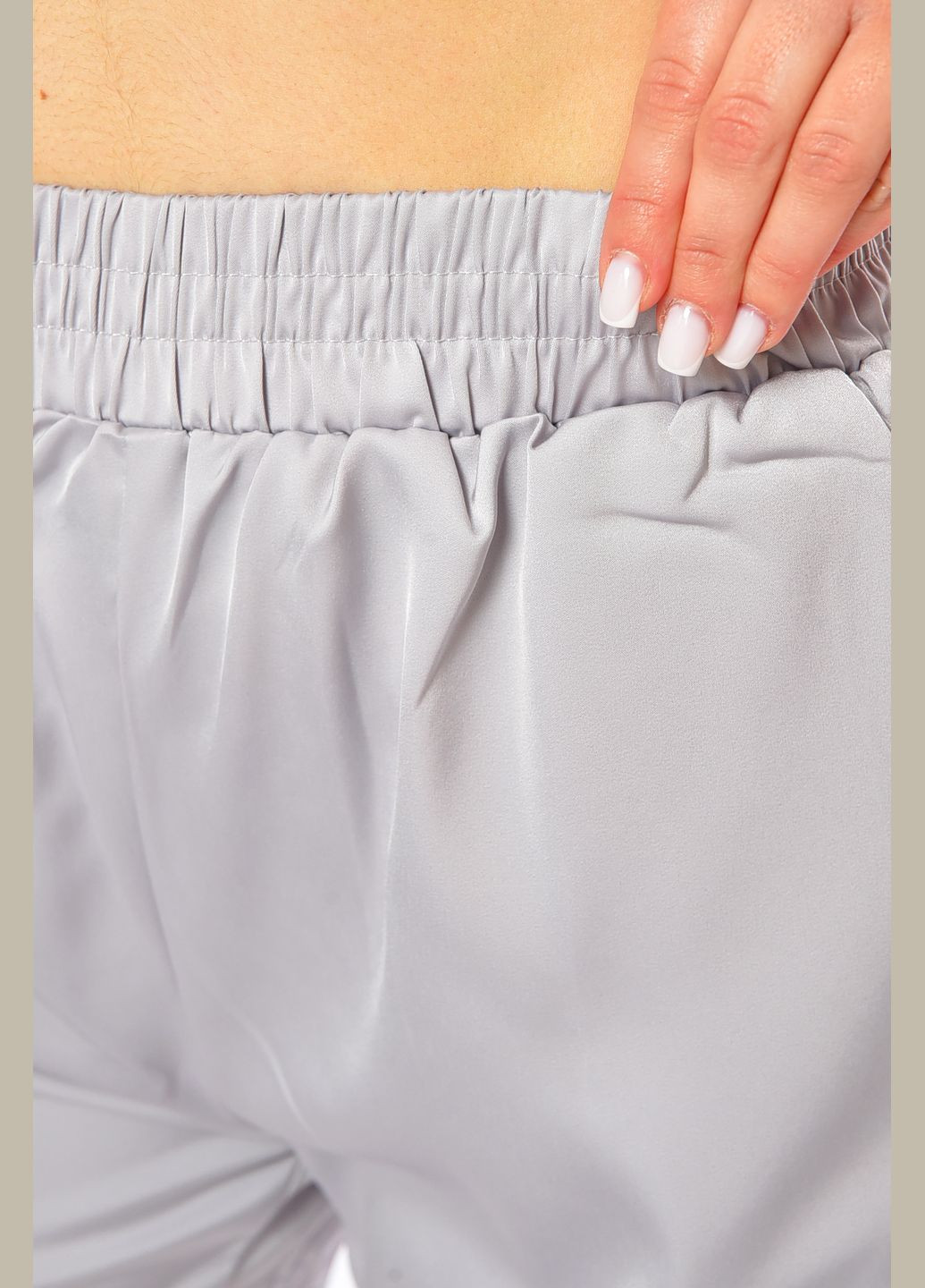 Шорты женские атласные серого цвета Let's Shop (328082940)