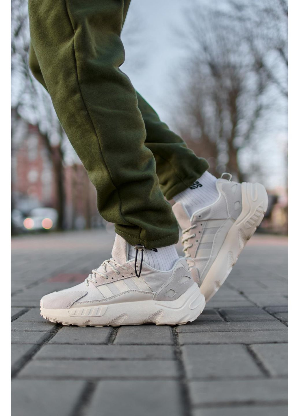 Бежеві Осінні кросівки чоловічі adidas zx 22 boost beige адідас zx 22 ізі буст No Brand