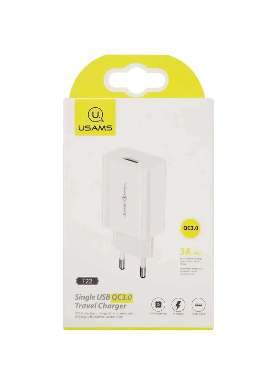 Мережевий зарядний пристрій T22 US-CC083 18W USB-A White (CC83TC01) [139001] USAMS (400894824)