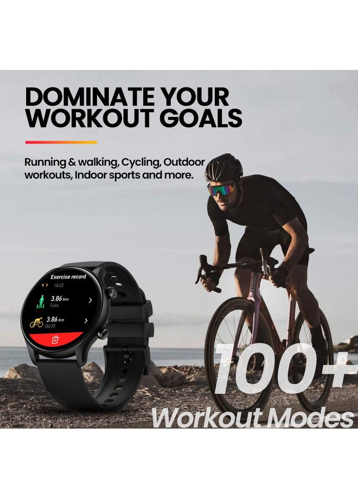 Смарт часы Btalk 3 Plus 1.39" HD Bluetooth звонки, пульсометр, SPO2, фитнес браслет – черный Zeblaze (351855100)