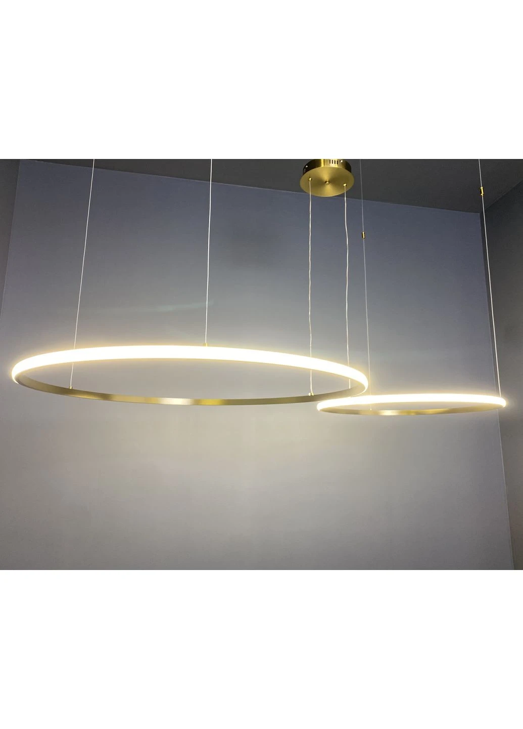 Бронзова кільцева світлодіодна подвійна люстра 60+80см «Circle» (52-9833-2B BRONZE LED (600+800)) No Brand (370071061)