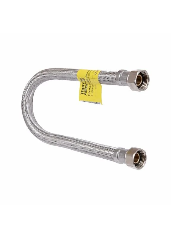 Шланг для воды Forte 20 см усиленный нержавеющая оплетка 1/2"x1/2" Thermo Alliance (398099869)