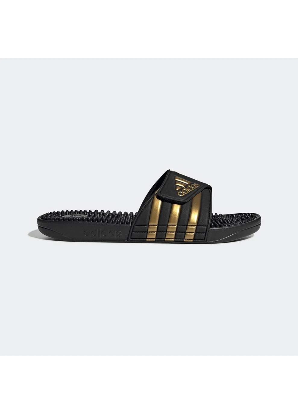 Цветные спортивные мужские шлепанцы adissage черный, золотой adidas