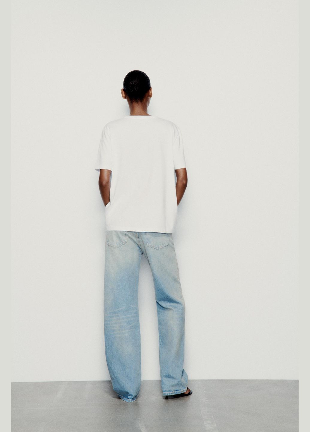 Оригінальна футболка оверсайз морський мотив з дівчинкою біла Zara - (324445139)