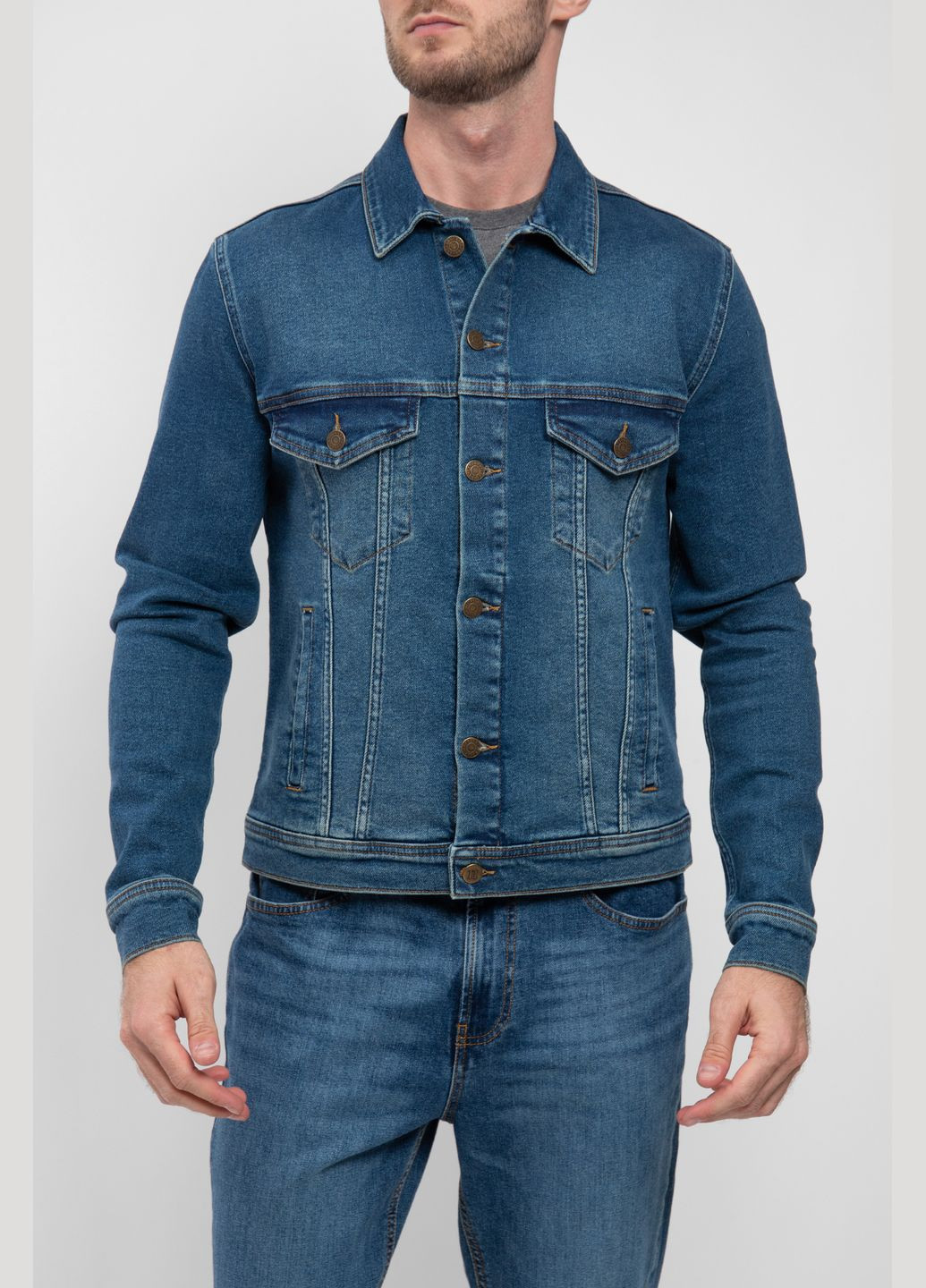 Синяя демисезонная синяя джинсовая куртка Les Deux