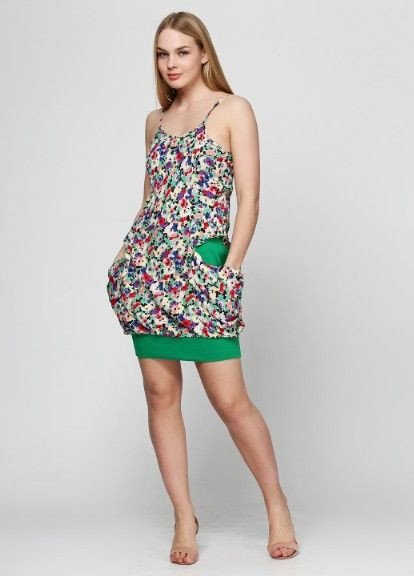 Комбінована кежуал літній сарафан із кишенями 2 Льва