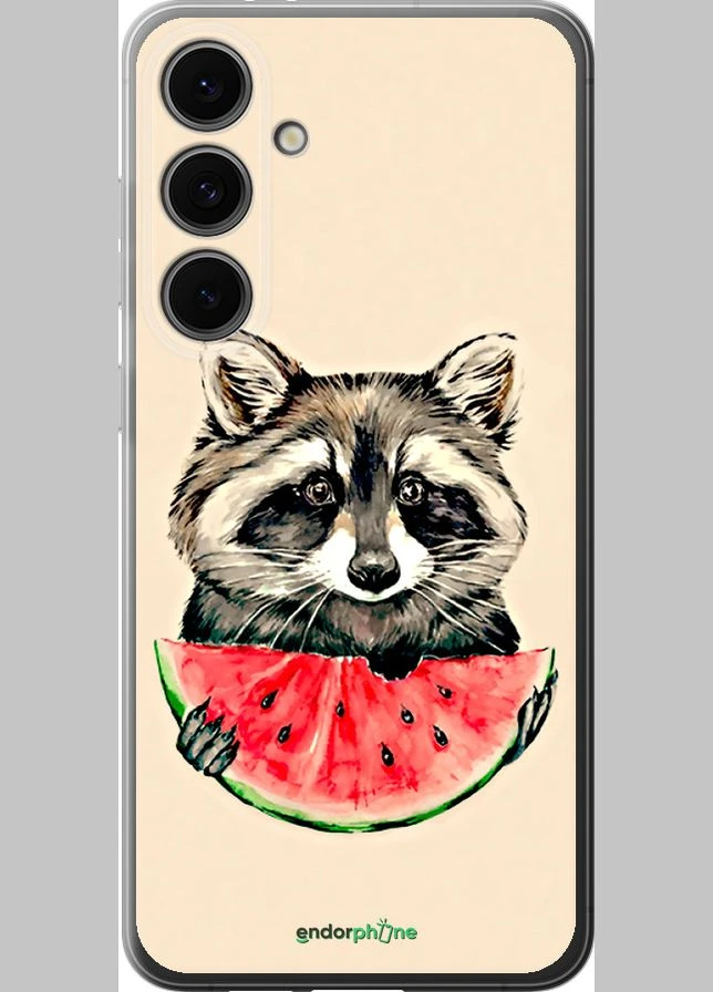 Чехол на Samsung Galaxy S24 FE Енотик с арбузом "4605u-3772-70447" Endorphone (367095631)
