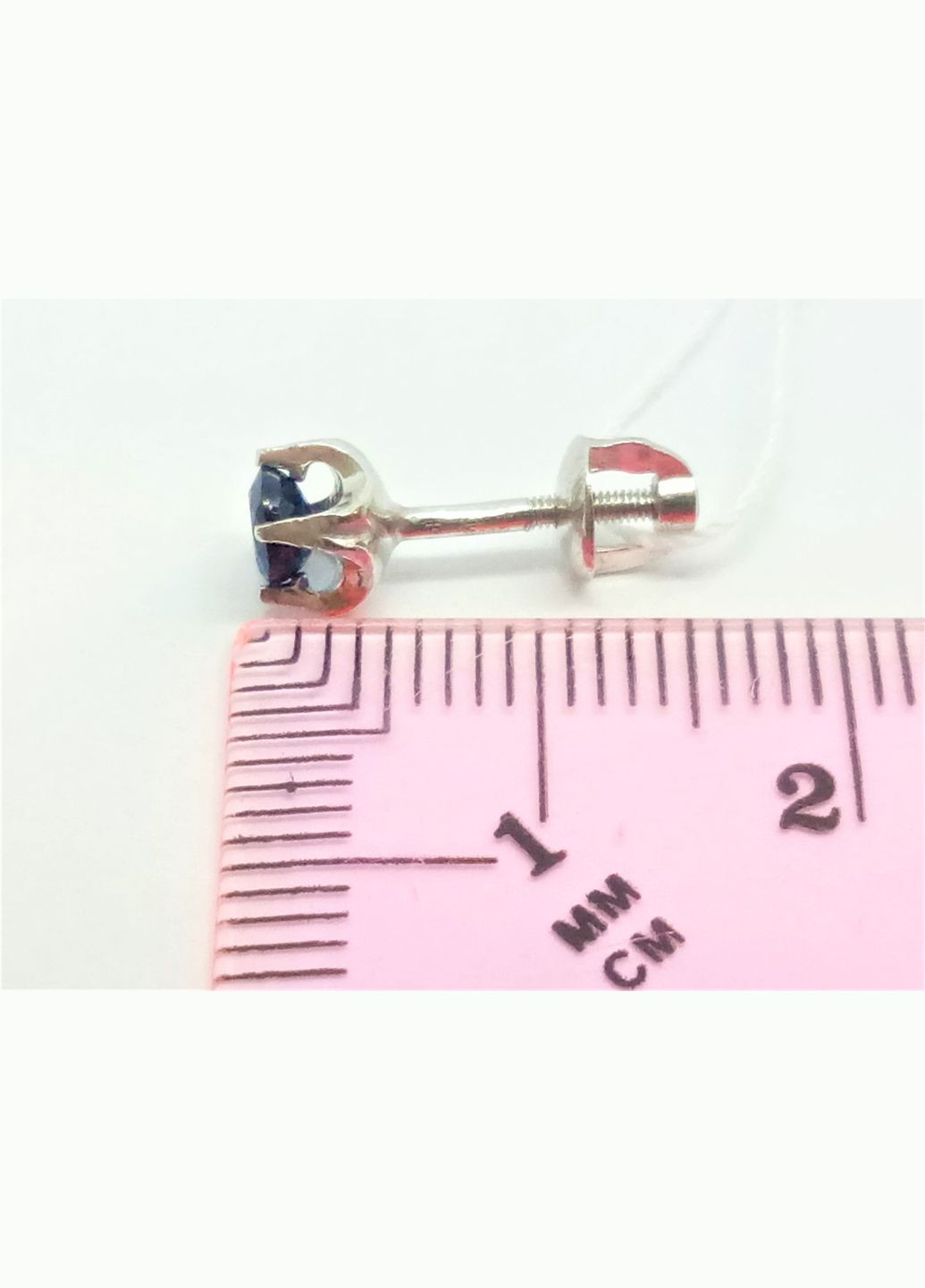 Срібні сережки Крижинка з сапфіром. 2619/9Р-SPH AGNI (327433753)