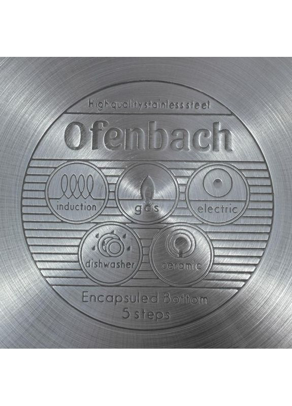 Кастрюля из нержавеющей стали 2400мл с крышкой для готовки и запекания посуда для кухни Ofenbach (368978001)