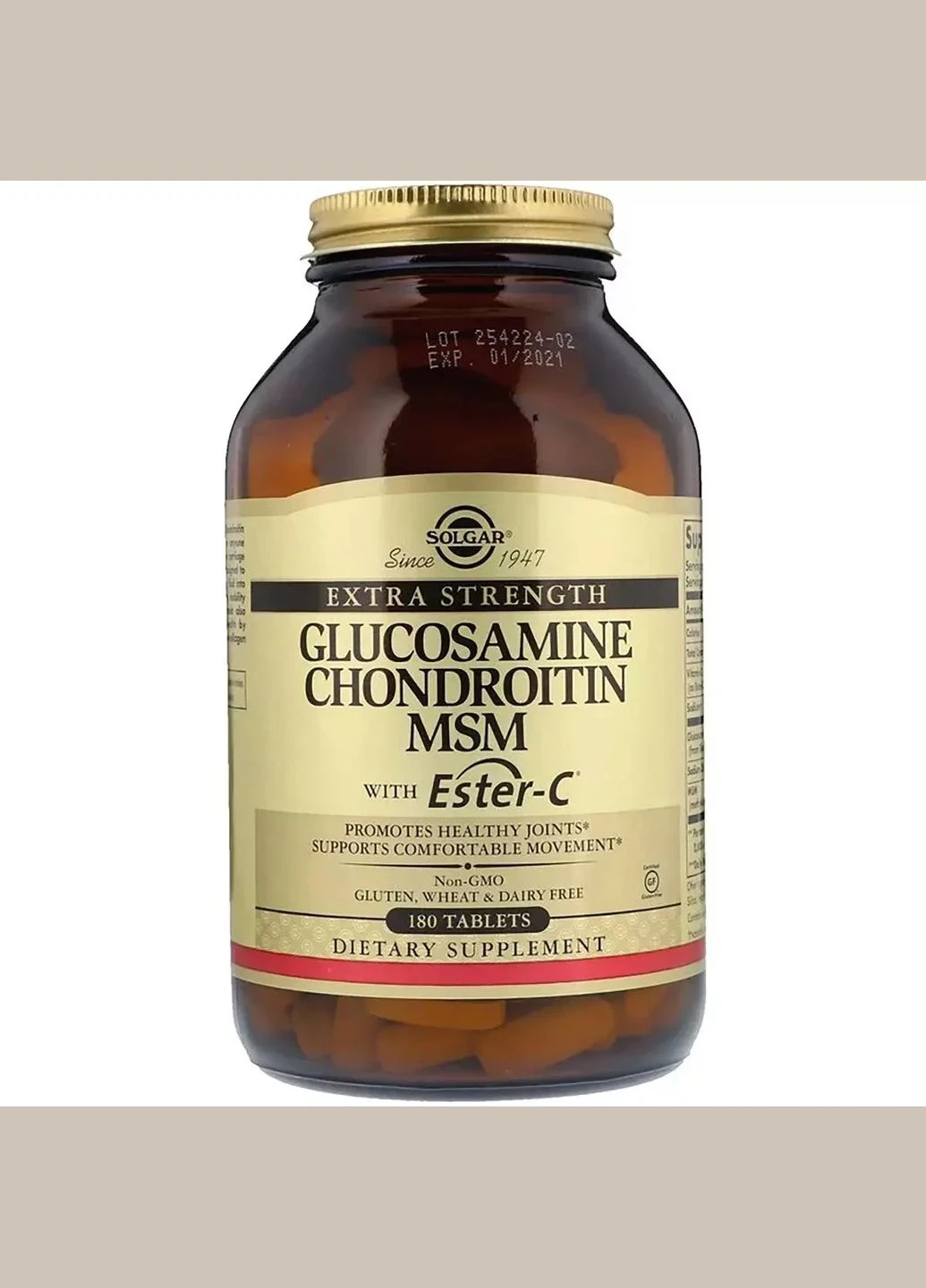 Глюкозамін Хондроітин МСМ с Ester-C,, 180 таблеток Solgar (292007908)