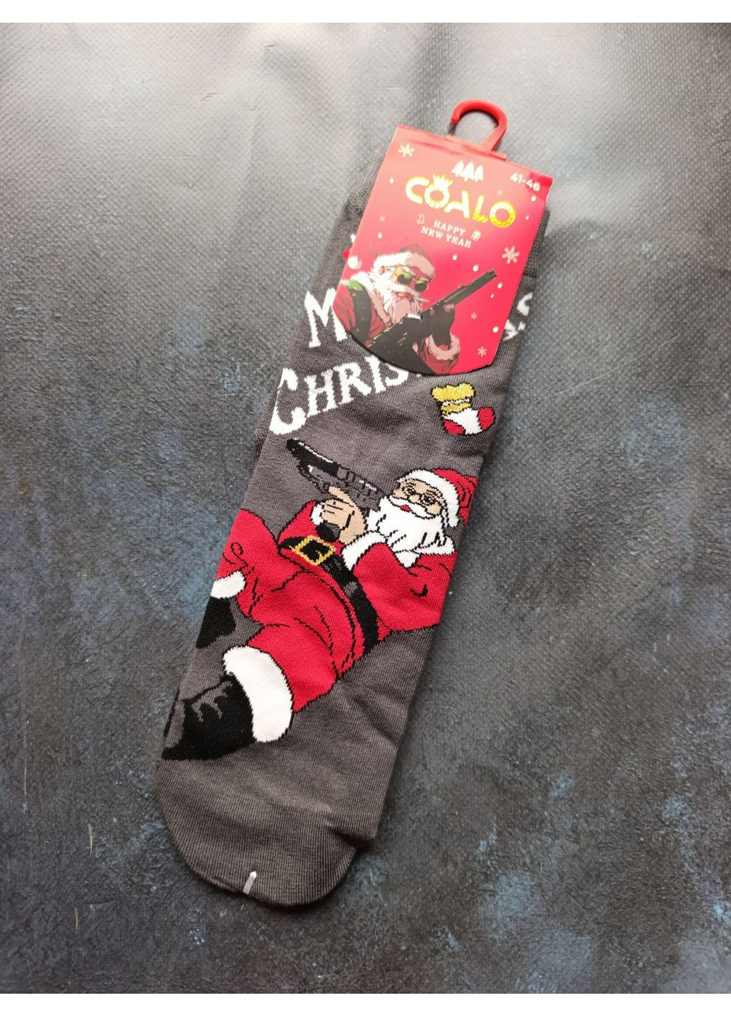 Серые 1 пара носков Coalo новогодние (368150269)
