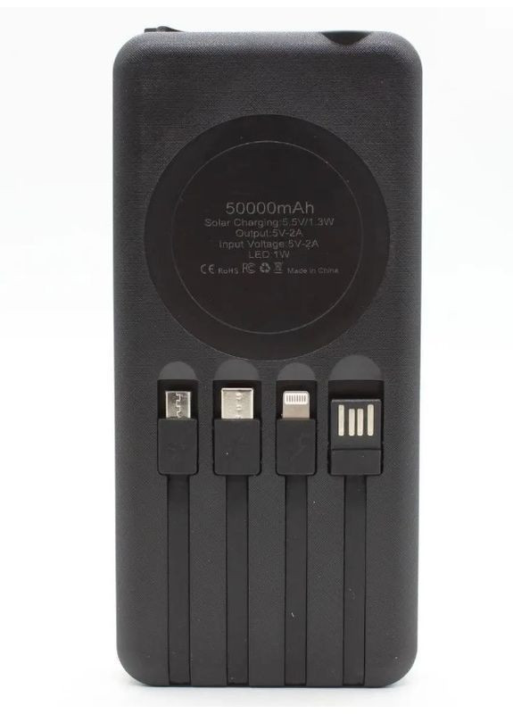 Зарядний пристрій повербанк Power Bank 50000 мАг Li-Ion з LED ліхтариком та набором кабелів (2104618801) No Brand (368902760)