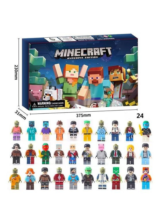 Майнкрафт адвент календарь Minecraft 24 фигурки подарочная коробка детский подарок Shantou (282745143)
