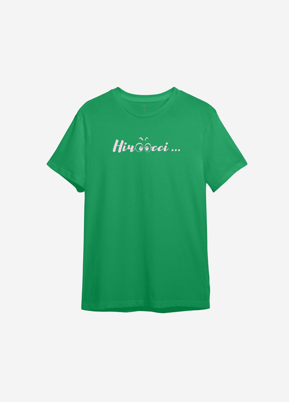 Зеленая всесезон футболка с принтом "нiчооссi..." ТiШОТКА