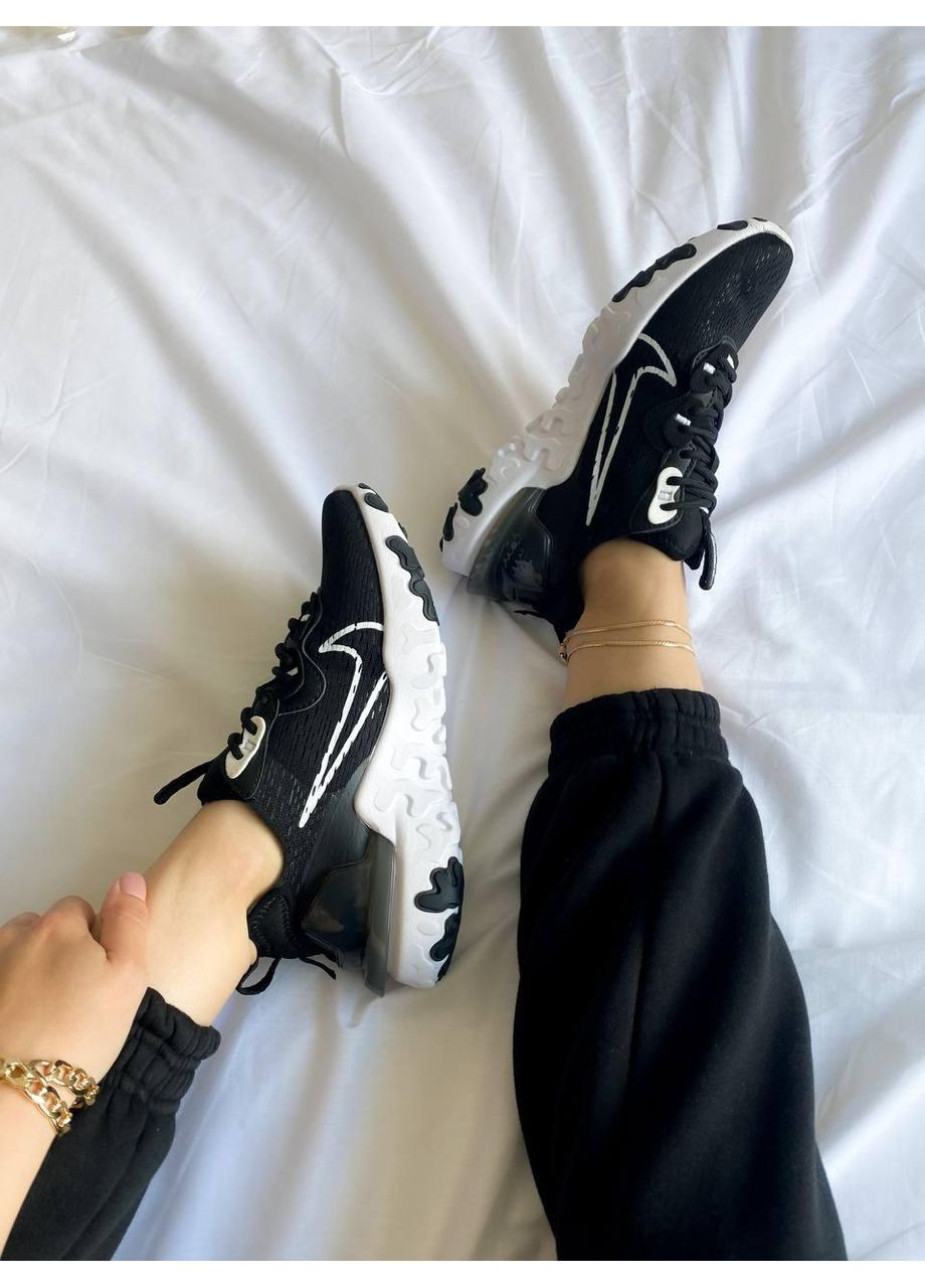 КРОСІВКИ ЖІНОЧІ NIKE REACT VISION BLACK WHITE НАЙК РЕАКТ ВІСІОН No Brand чорні демісезони (367173546)