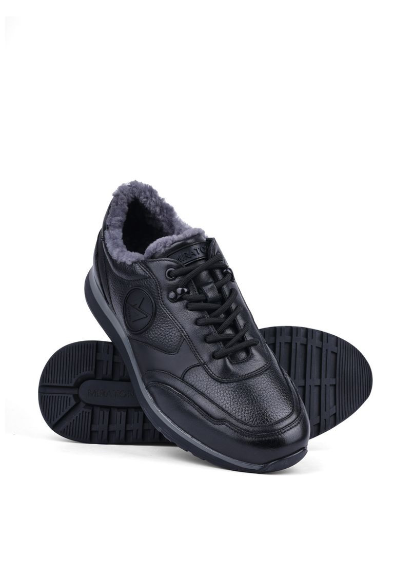 Черные зимние мужские кроссовки mu096a-60-g70/d01/s42m черная кожа MIRATON