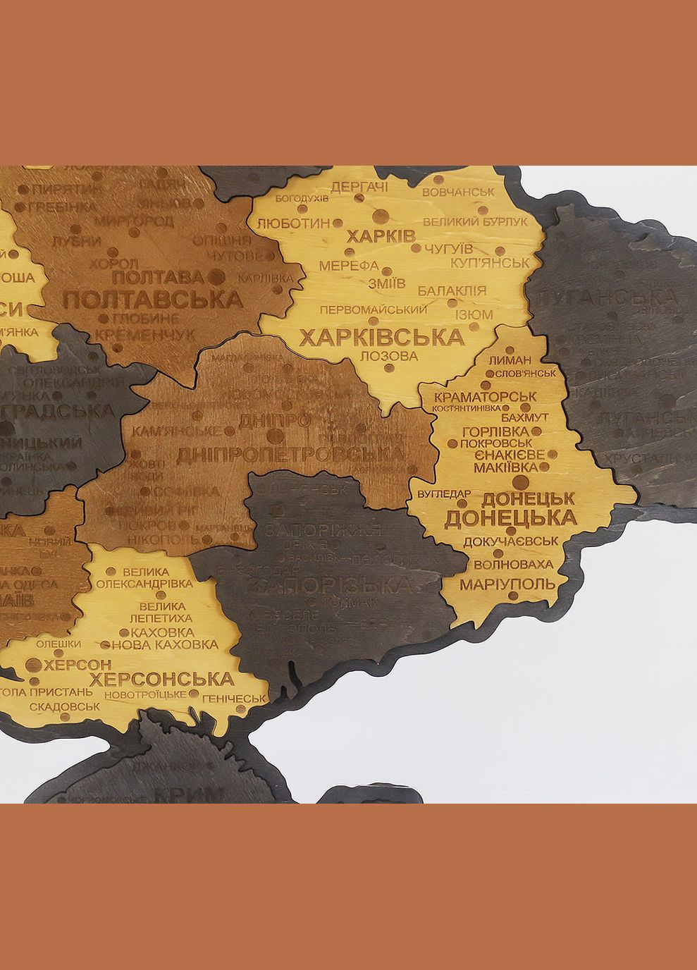 Мапа України настінна середня 3D об'ємна в коробці ручна робота 92.5*64.6 см (12) Гранд Презент (279382132)