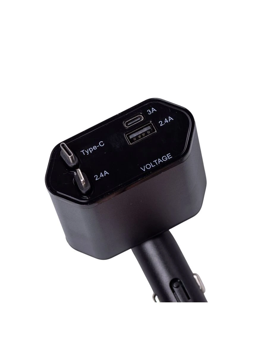 Автомобільний зарядний пристрій з висувними кабелями та портами USB-A/USB-C HP-C1 (A-033994) Shenzhen (381495848)