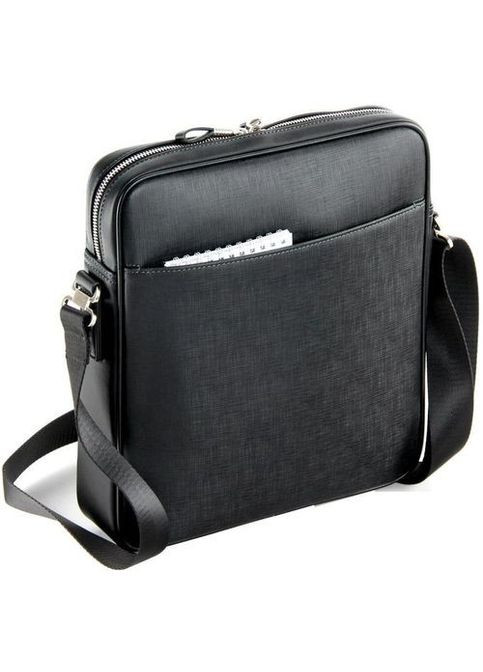 Чоловіча сумка на плече із еко шкіри CM-151BK чорна Continent (360893400)