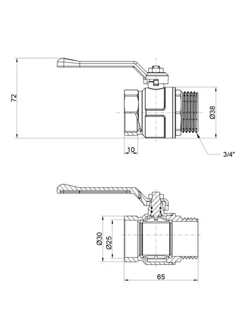 Кран шаровый 3/4" прямой №352 (87352AE11) Icma SD00036662 (385681964)