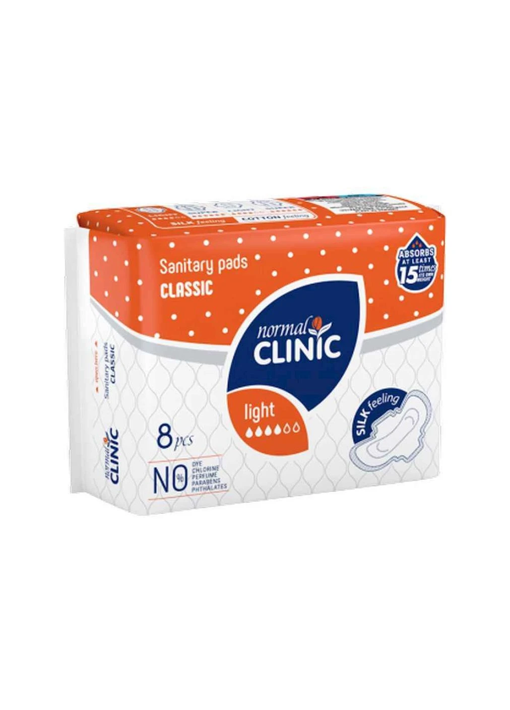 Прокладки гігієнічні Денні 4к. 8шт (Classic Silk feeling) Normal Clinic (387267661)