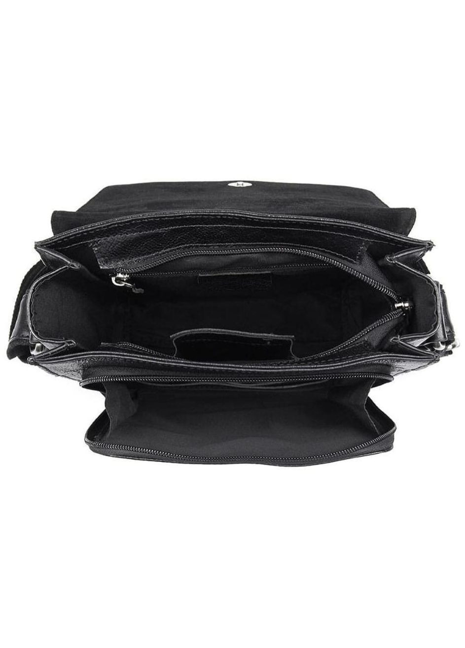 Сумка планшет через плечо из натуральной кожи мужская для документов и для телефона средняя Черный 40315 John McDee (361409841)