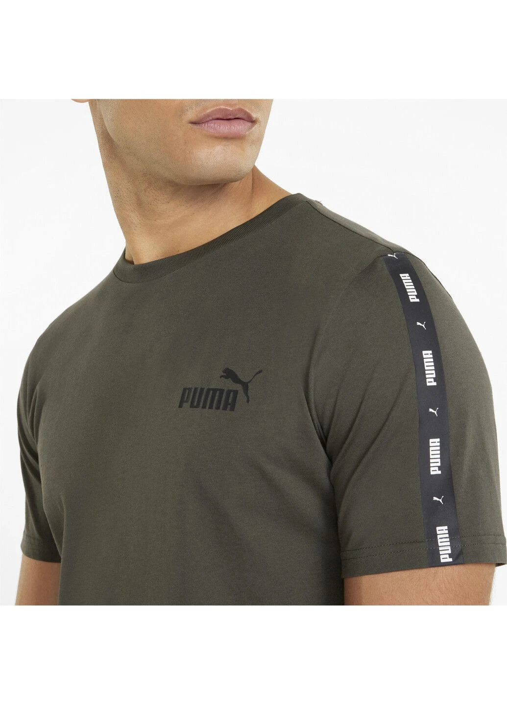 Зеленая футболка essentials+ tape men's tee Puma