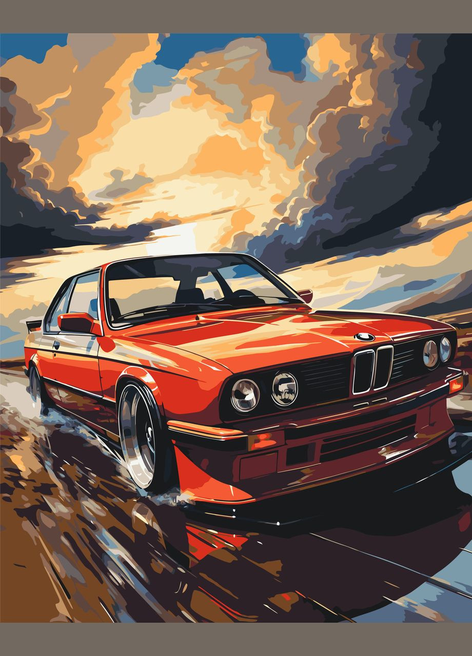 Картина за номерами Авто BMW E34 40*50 см Оригамі LW 3324 Origami (322142129)