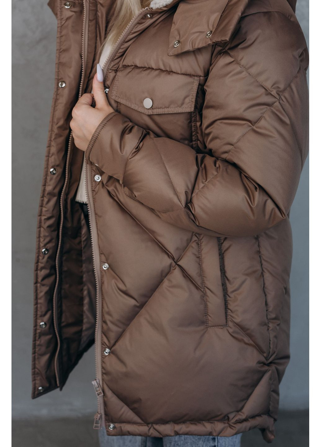 Коричневий зимній Пуховик Udekasi