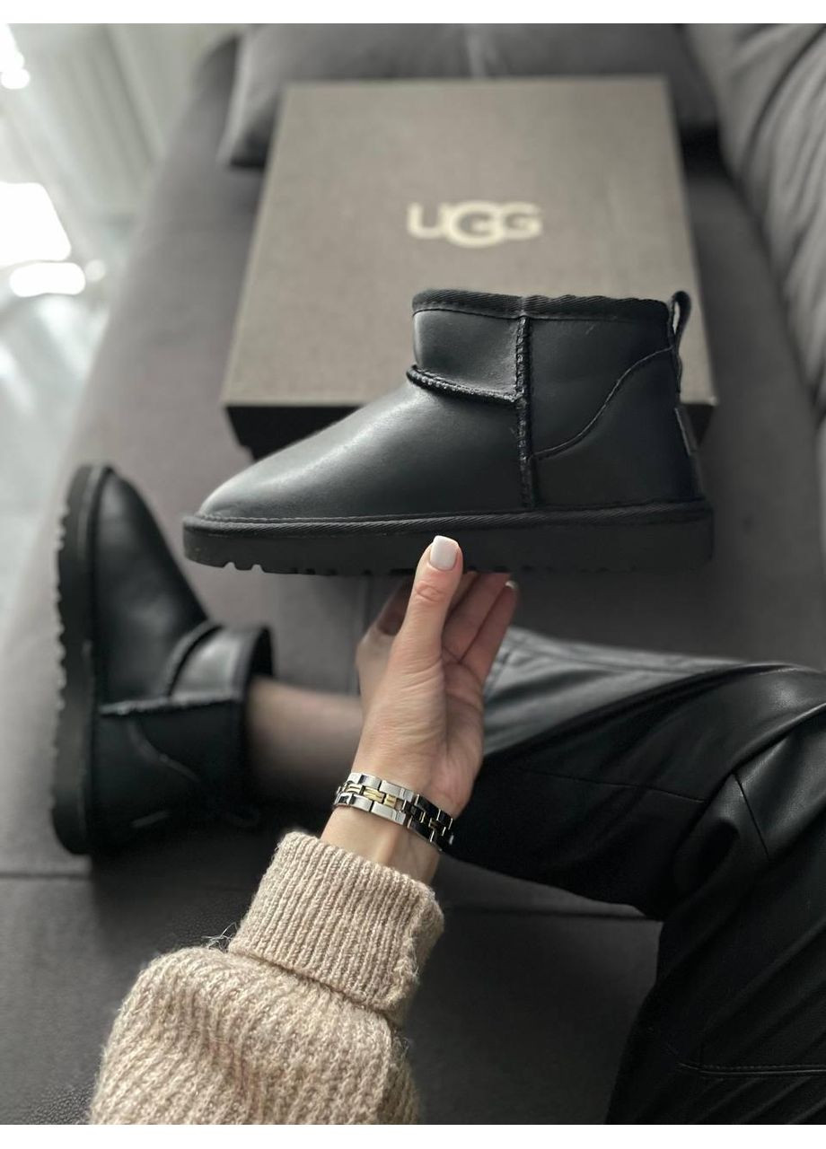 Уггі Чоловічі UGG Ultra Mini Black (Шкіра) (366197057)
