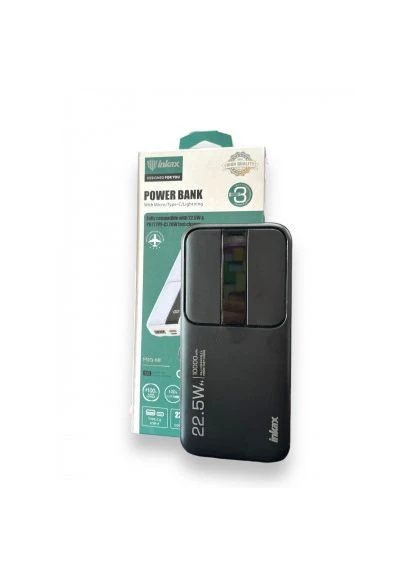 Павербанк PBQ-08 на 10000 mAh (22,5W) зі швидким заряджанням + 3шнура та циферблатом (2 виходи) Inkax (346048440)