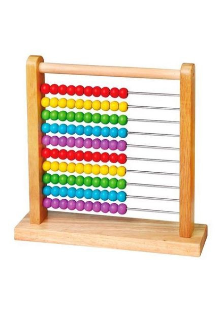 Дерев'яна рахівниця Viga Toys 50493 10 різнокольорових рядів по 10 кісточок 4M (297331151)