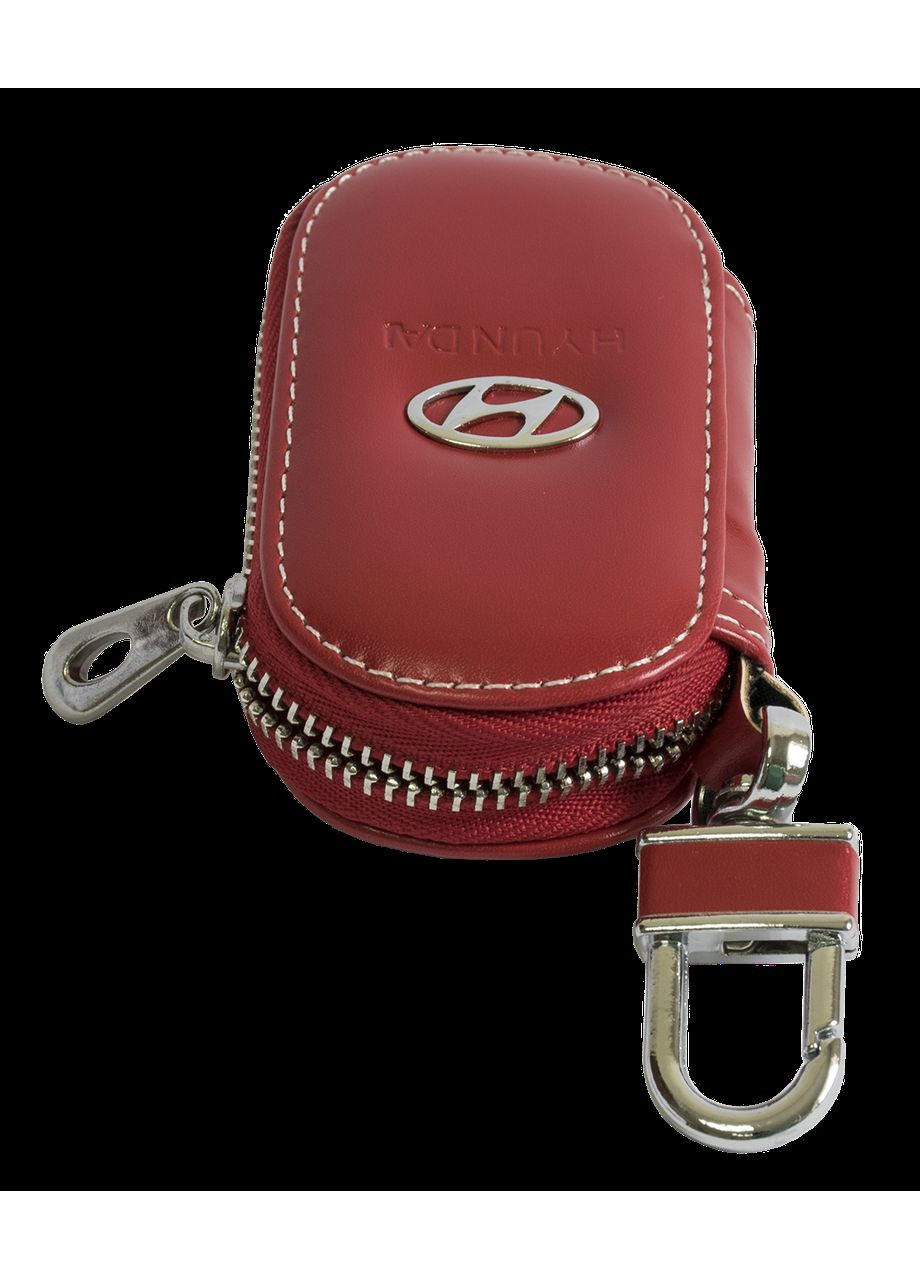 Ключниця, шкіряна автоключниця з логотипом ХЮНДАЙ (червона 10015) Hyundai (360949466)