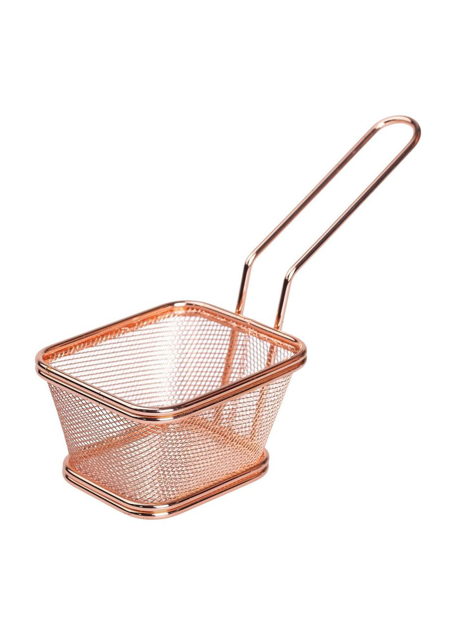 Корзина сервировочная для фри и снеков 10.5×9×5.5 см с гальваническим покрытием Розовое золото HP-19-4-S-R (A-033453) Zhongjing (361242380)
