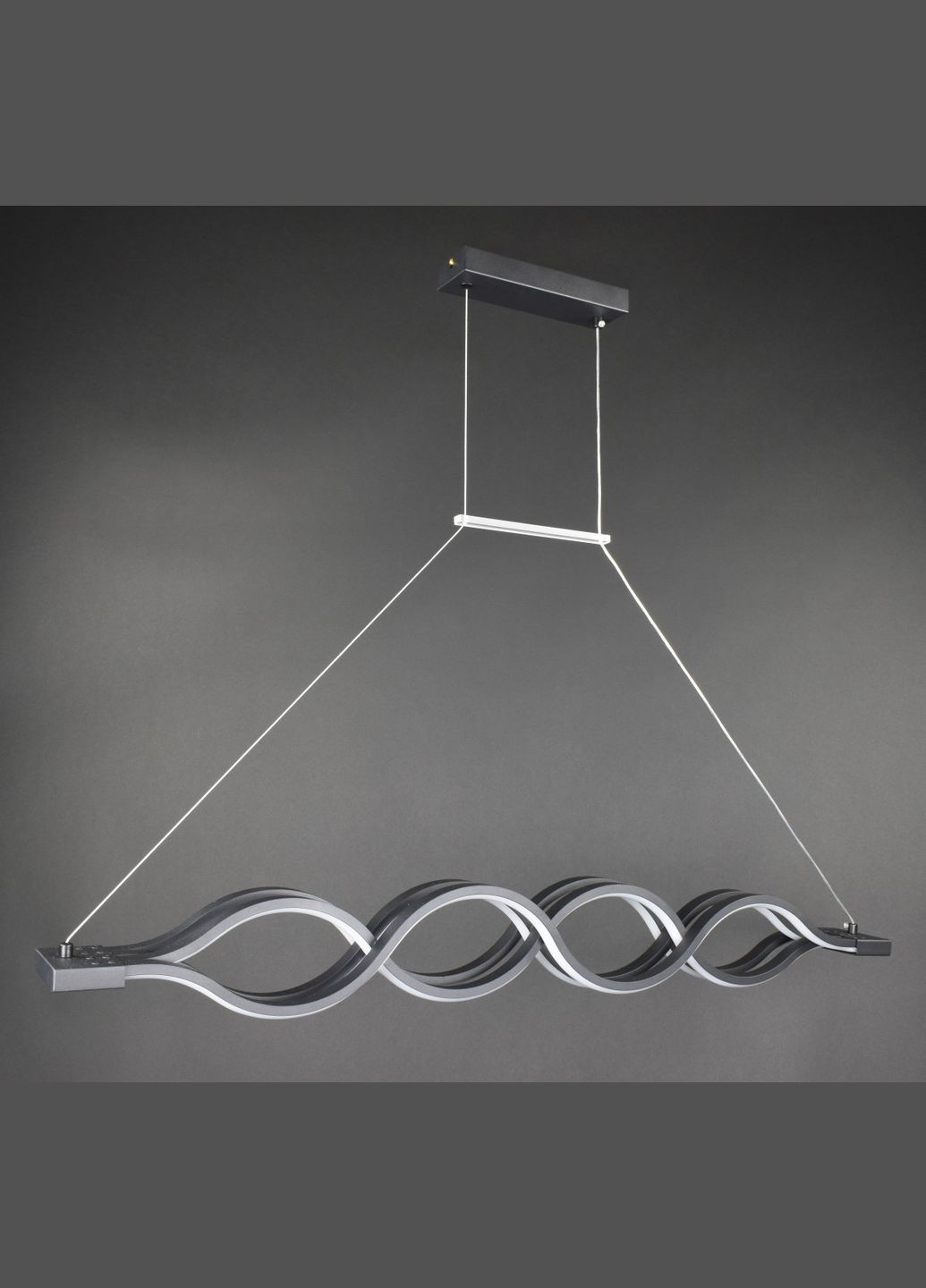 Люстра світлодіодна підвісна LED світильник для квартири на стелю лед 27494 Чорний 25-110х10х100 см. Sunnysky (364758385)