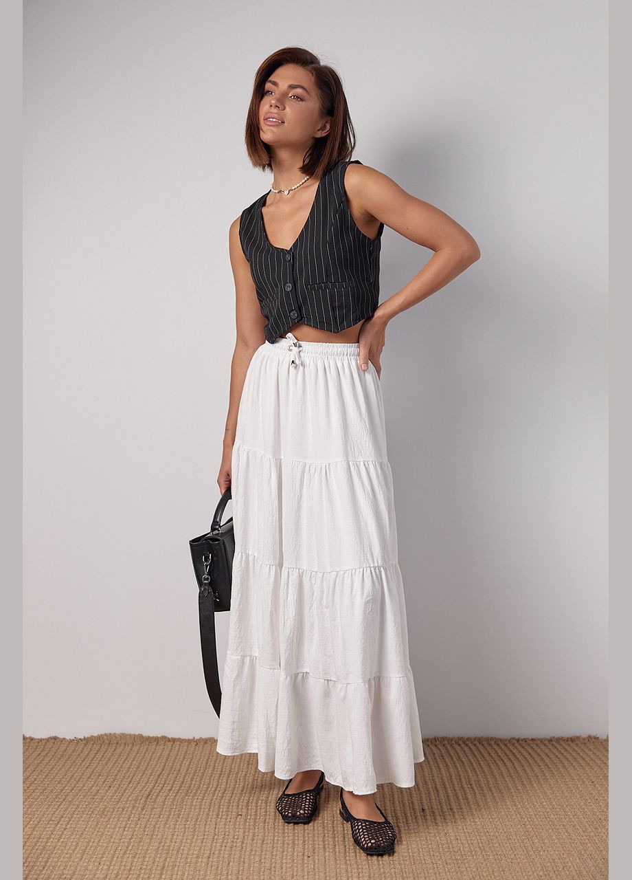 Короткий жіночий жилет у смужку на гудзиках Lurex (297682535)