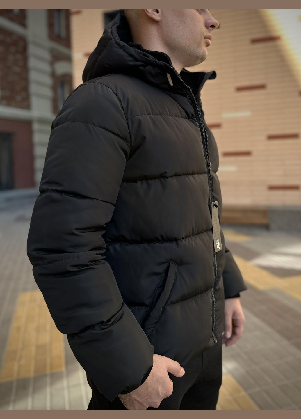 Черная зимняя куртка зимняя био-пух до -25℃ No Brand