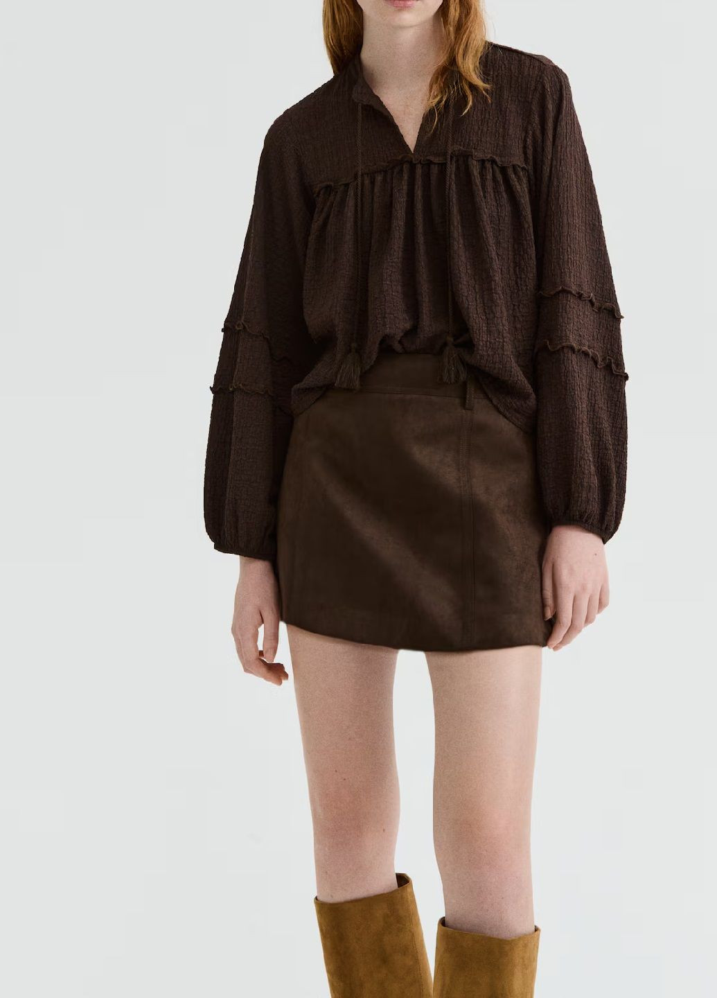 Темно-коричнева блузка H&M