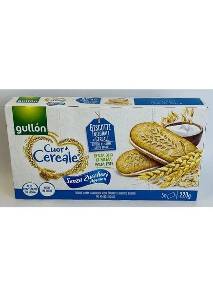 Печенье Cuor di Cereale (сэндвич с йогуртом) цельнозерновое без сахара 220 г Gullon (387518005)