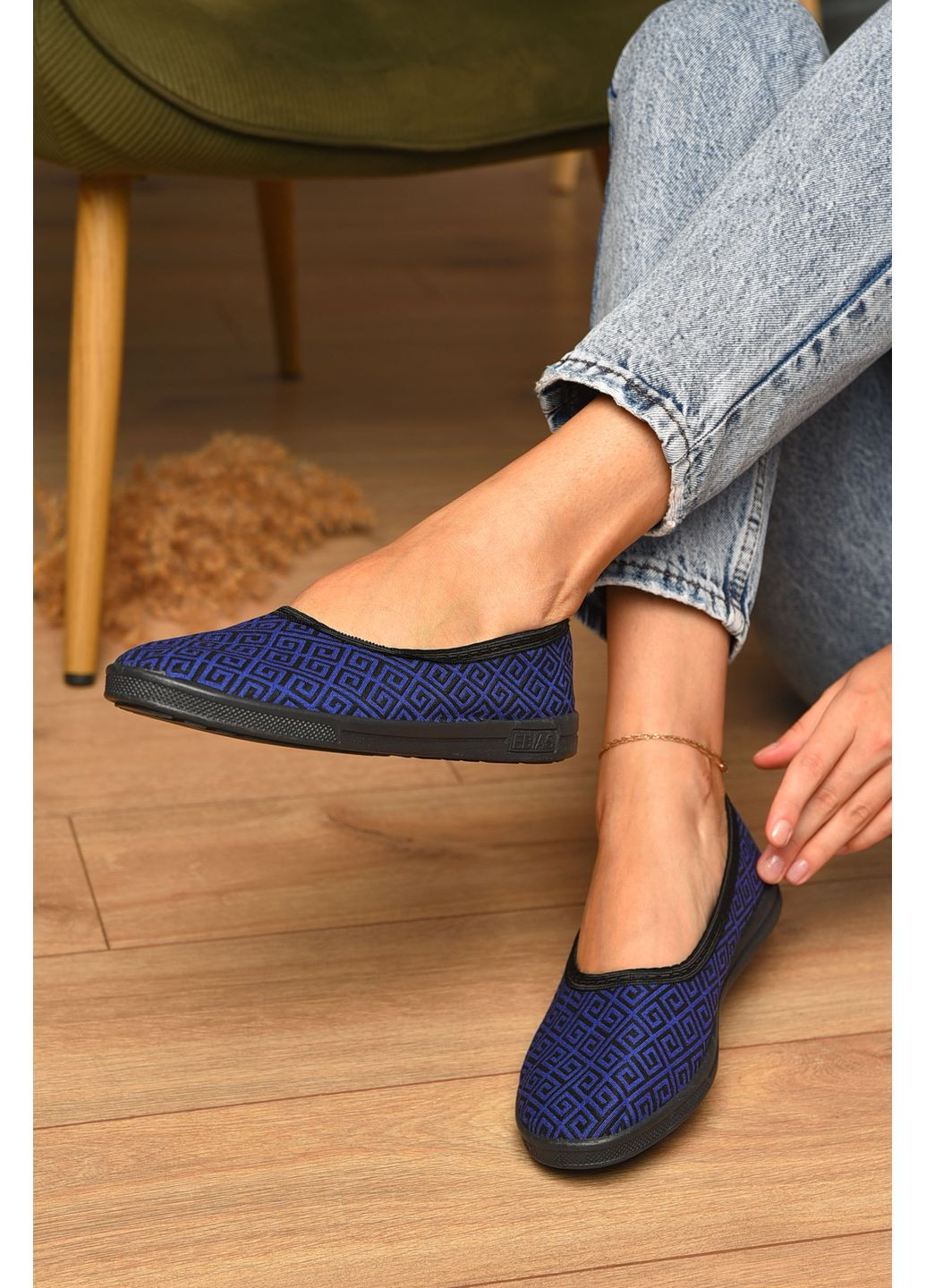 Капці жіночі синього кольору Let's Shop (358499224)