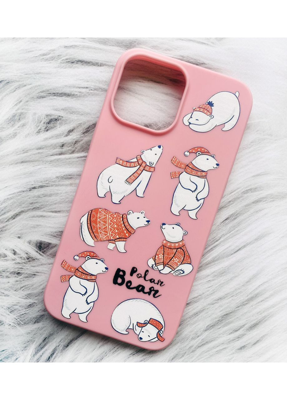 Матовий рожевий чохол на Apple iPhone 13 Pro Max:: Ведмедики (принт 145) Creative (362963270)