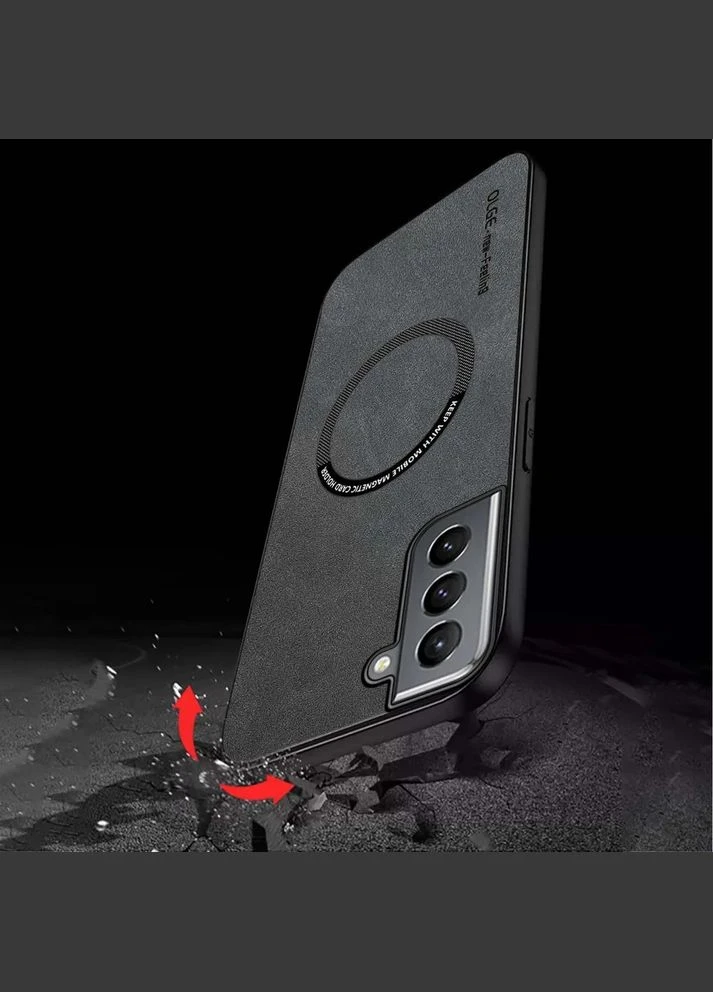 Чохол Galaxy S21 FE MagSafe (Самсунг Галаксі С21 FE), захисна шкіряна накладка з магнітом Зелений Samsung (328923170)