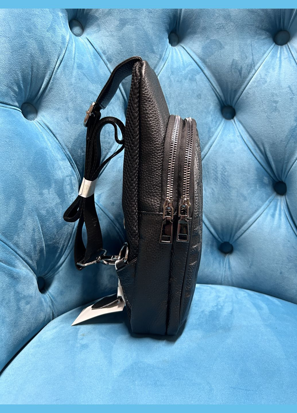Нагрудная мужская кожаная сумка слинг на одно плечо No Brand (282841352)