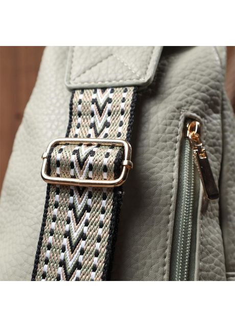 Сумка слінг через плече жіноча з екошкіри для телефону та для документів середня Фісташковий 38982 Vintage (351403622)