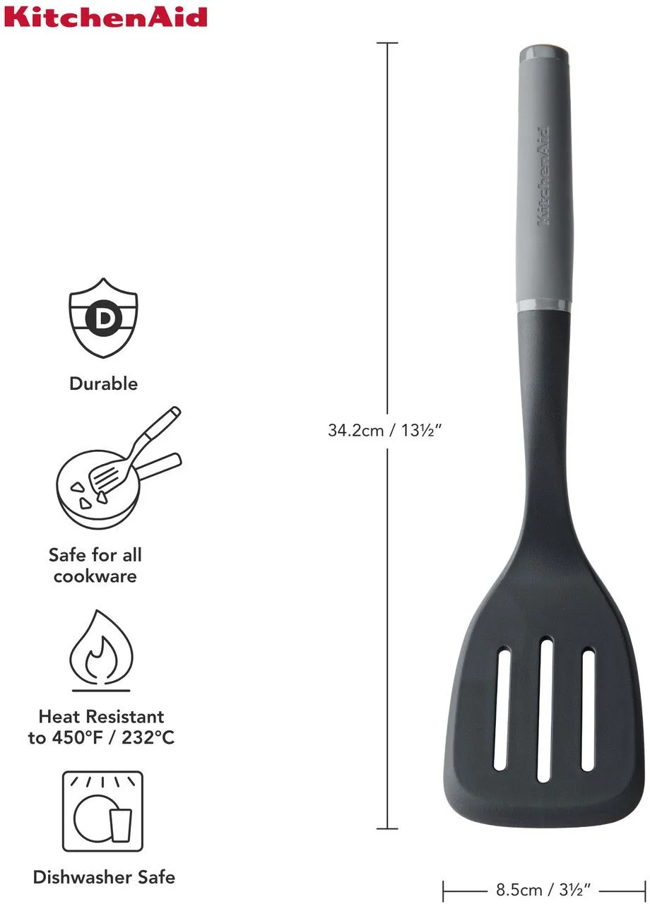 Лопатка Coreline с прорезями 34.3 см серая (KAS002OHCGG) KitchenAid (397412772)
