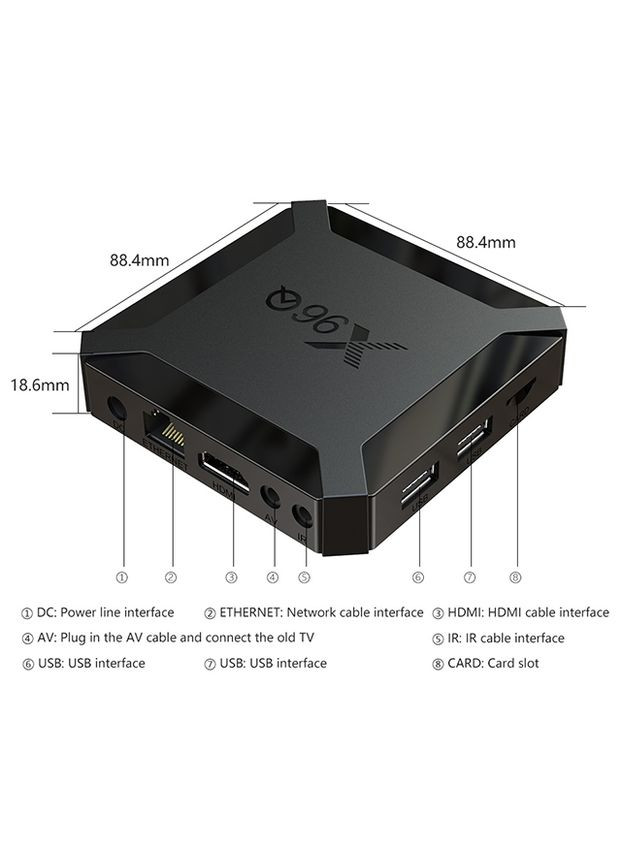 Приставка Smart TV X96Q 4K 2/16GB медіаплєр для старого телевізора з AV 3RCA кабелем AMedia (303125018)