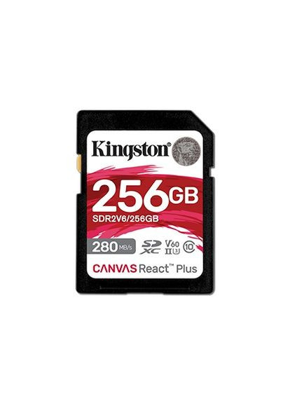Карта памяти SDHC 256GB UHS-II/U3 Class 10 Canvas React Plus V60 SD R280/W150MB/s (SDR2V6/256GB) Kingston (336953975)