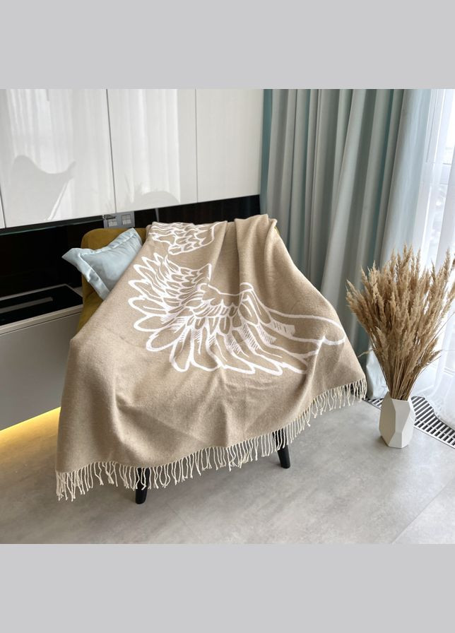 Плед Wings бавовняний 140х200 см бежевий (653590756118) SoundSleep (307088716)
