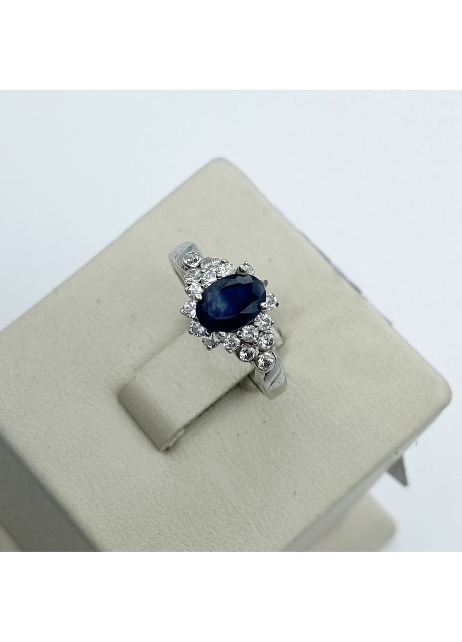 Каблучка срібна з сапфіром 16,5 2,33 г No Brand (370142458)